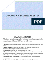 Layouts of Business Letters