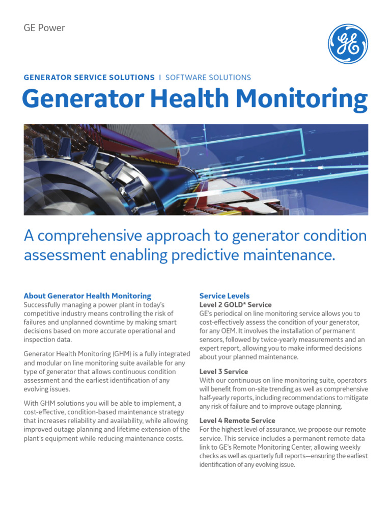 Generator Health Monitoring Solutions | PDF | Electric Generator ...