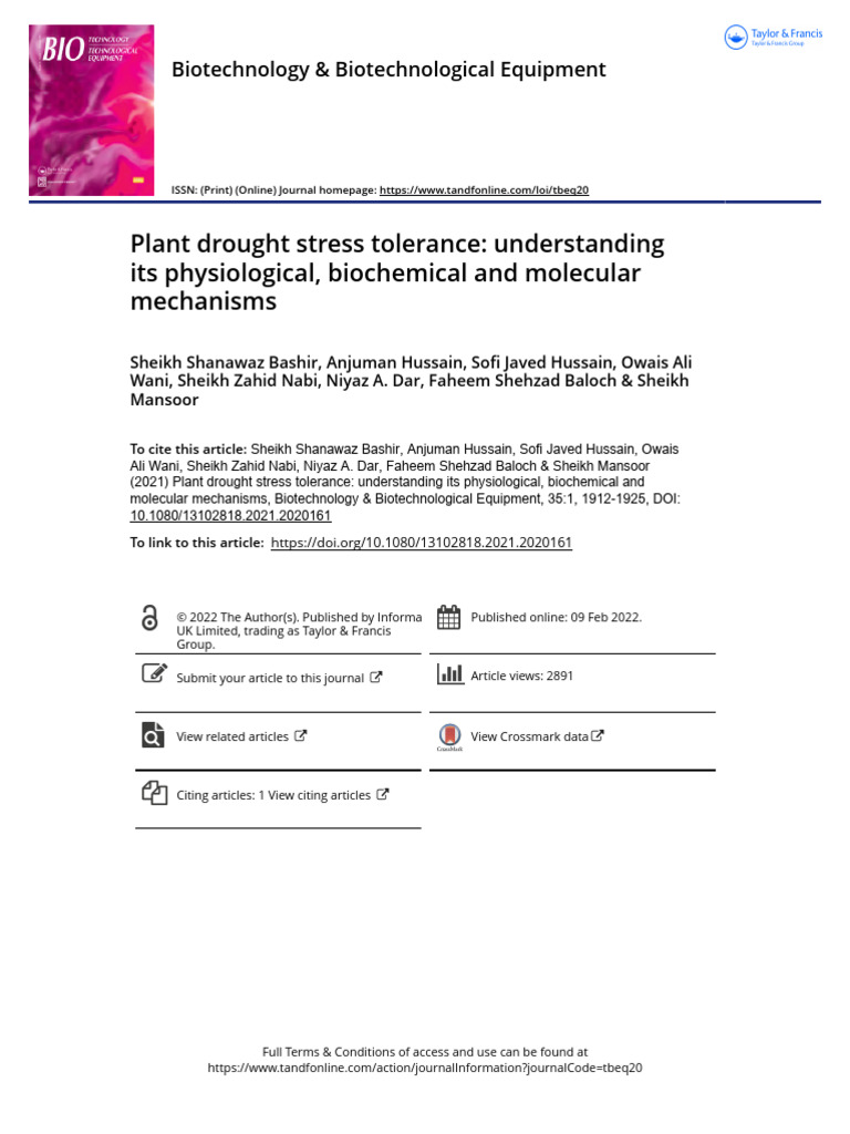 Image Result For Drought Tolerance In Plants Physiological And Molecular