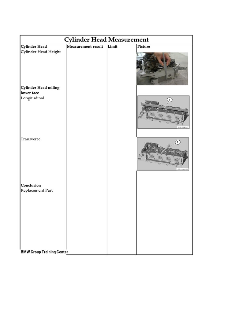 Cylinder Head and Piston Measurements | PDF | Piston | Transportation ...