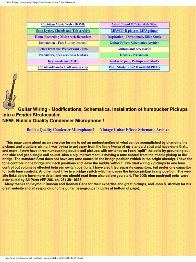 DIY - Guitar Wiring, Humbucking Pickups, Modifications, Guitar Effects