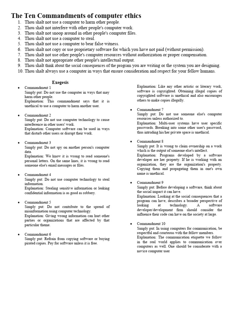 Computer ethics pdf