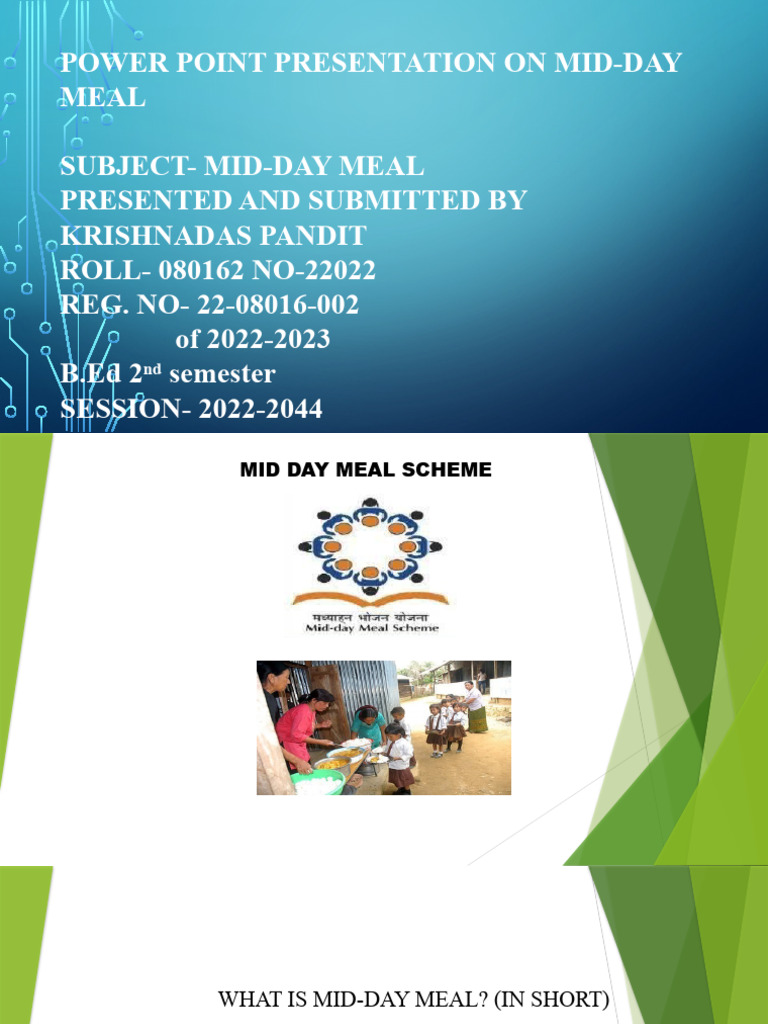 Overview of Mid-Day Meal Scheme | PDF | Food And Drink | Nutrition