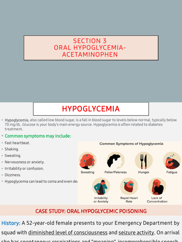Oral Hypoglycemica Acetoaminophen PDF Hypoglycemia Causes Of Death