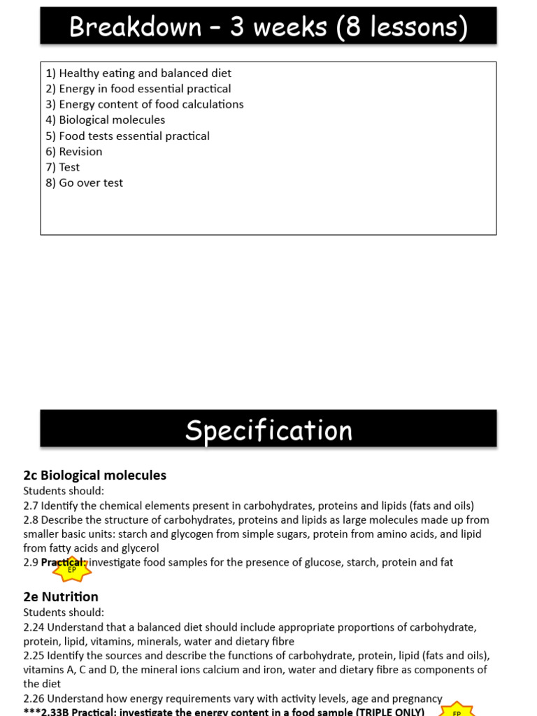 Biological Molecules. PDF Carbohydrates Foods