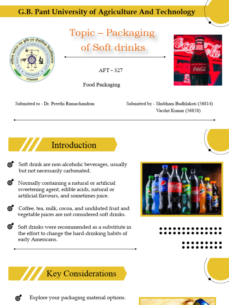 Packaging of Soft Drinks PDF Drink Packaging And Labeling