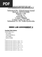 DBMS LAB ASSIGNMENT 2 New