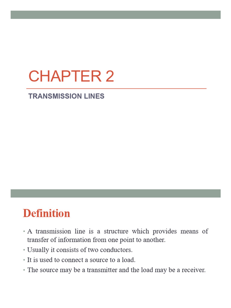 Chapter2 Transmission Lines Additional | PDF | Transmission Line ...