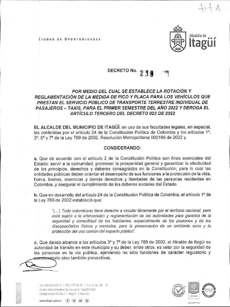 Decreto 239 | PDF
