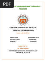 Complex Engineering Problem (Mineral Processing #2) : Department of Mining Engineering Uet Peshawar, Pakistan