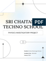 Physics Project by Krishna Hirenoor For Sri Chaitnaya Students