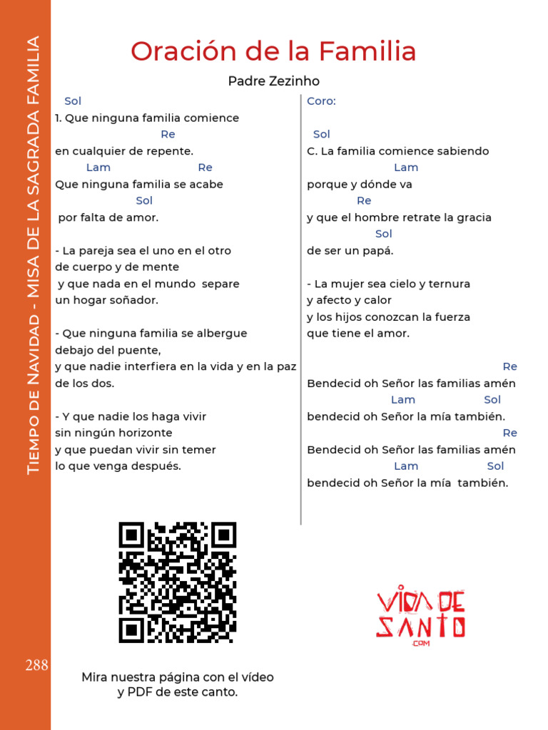 Letra de la Oración por la Familia | PDF
