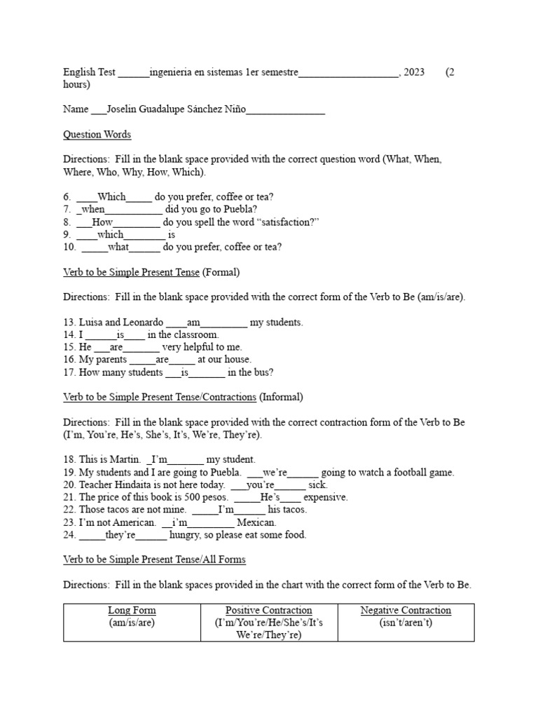 English Test Recuperciónnnnn | PDF | Grammatical Number | Plural