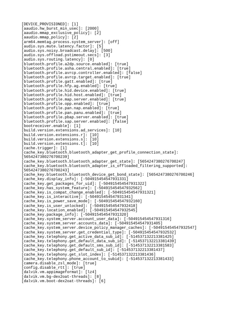 Android System Configuration Settings | PDF | Computing | Computer ...
