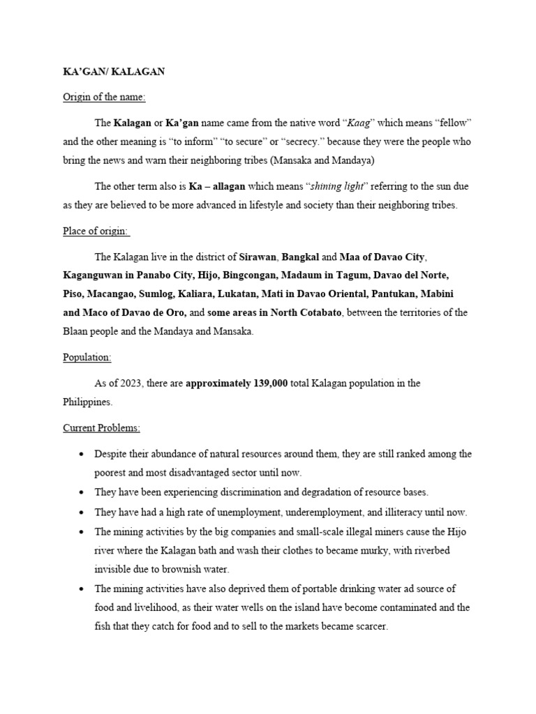 Kalagan People: Origins and Challenges | PDF