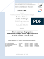 Etude Numerique Des Proprietes Thermoelectriques Des Alliages.