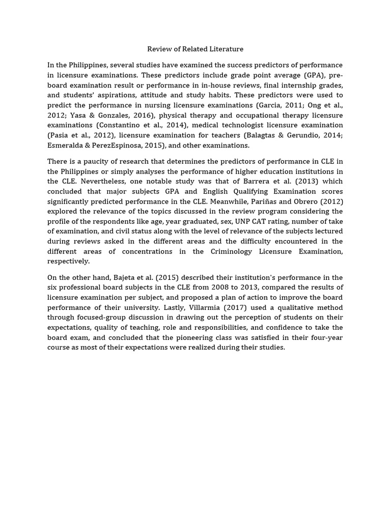 REVIEW OF RELATED LITERATURE QUANTITATIVE RESEARCH EXAMPLE visual data 5