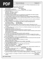 Worksheet Motion in One Dimension 1