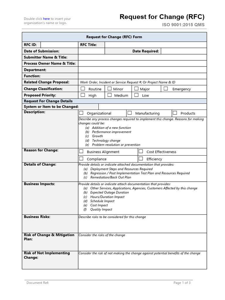 Change Request Form | PDF