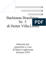 Bachianas Brasileiras No.5 (Aria) Cantilena Piano-Voice (Heitor Villalobos)