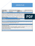 Lesson Plan Template, Example On 5 TH May