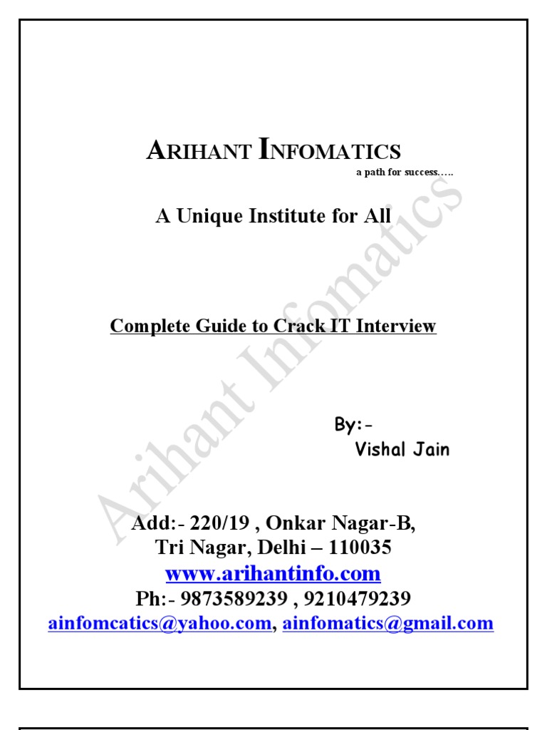 IT Interview Preparation Guide | PDF | Pointer (Computer Programming ...
