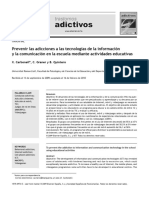 Prevenir Las Adicciones A Las Tecnologías de La Información y La Comunicación en La Escuela Mediante Actividades Educativas