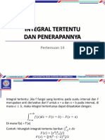 Integral Tertentu Dan Penerapannya: Pertemuan 14