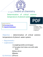 Department of Chemistry: Determination of Critical Solution Temperature of Phenol-Water System