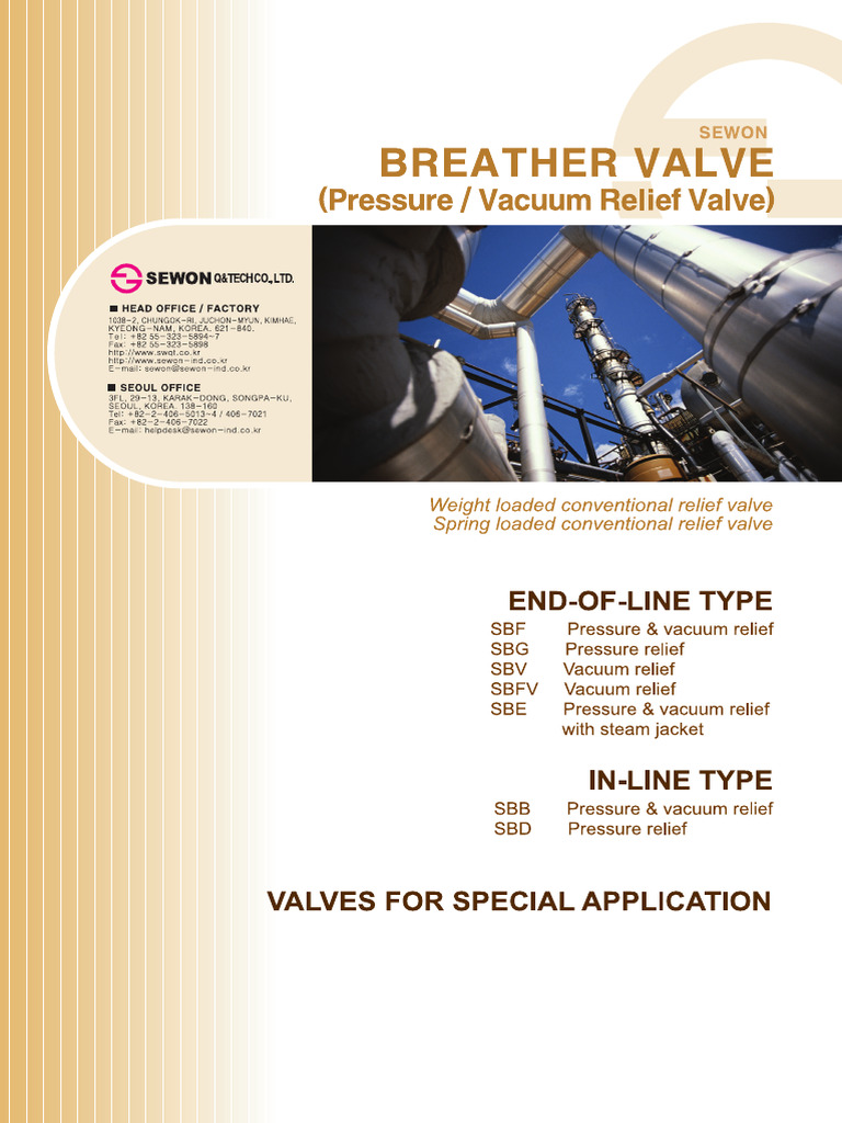 SEWON Pressure Vacuum Relief Valve PDF