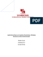 Application Paper On Cognitive Psychology