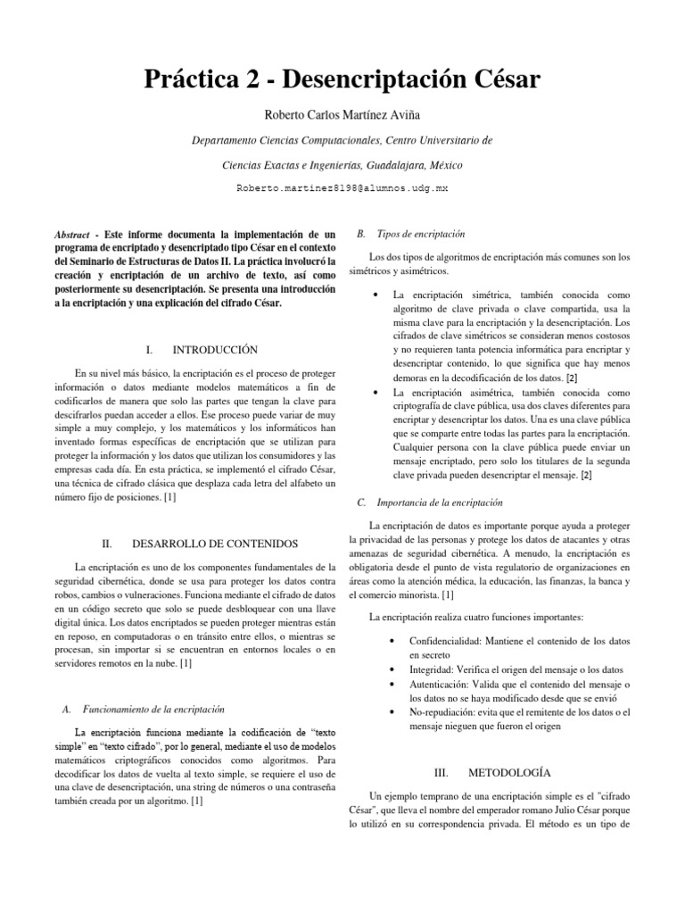 Desencriptación de Fichero César | PDF