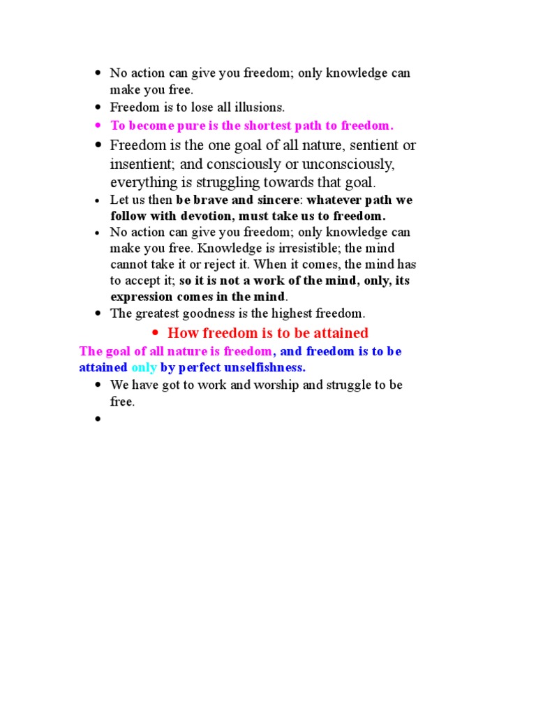 Path to Freedom Through Knowledge | PDF