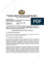 SENTENCIA CONSTITUCIONAL PLURINACIONAL 0476 - 2018-S3 1 de Octubre de 2018 El Fuero Sindical Protege A Los Trabajadores de Persecución o Privación de Libertad