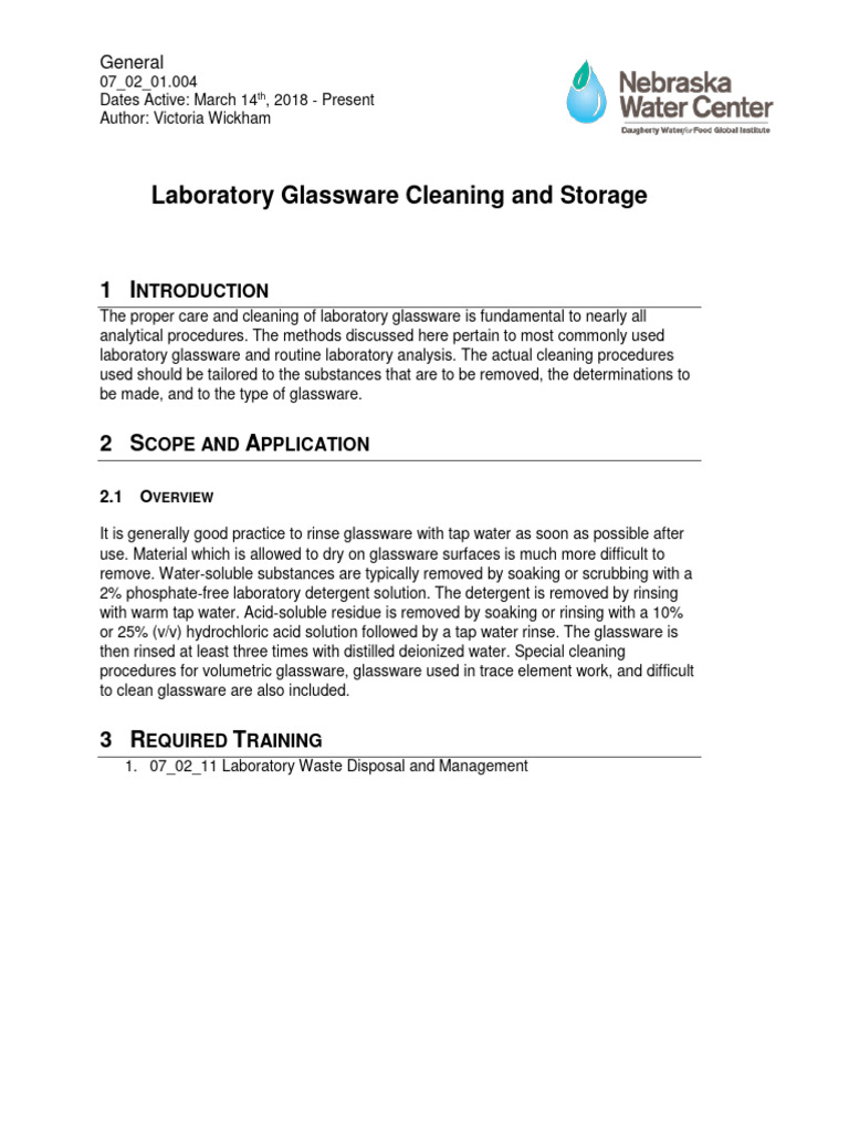 Glassware Cleaning PDF