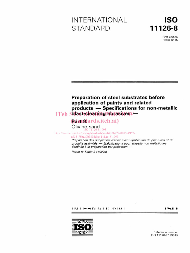 Iso 11126 8 1993 | PDF
