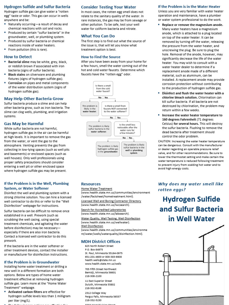 Hydrogen Sulfide in Well Water | PDF | Water | Sulfur