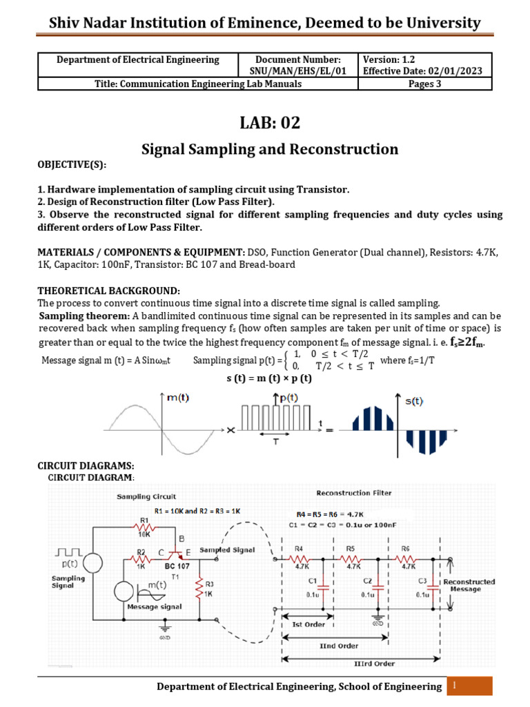 Exp 2 - Signal Sampling and Reconstruction | PDF | Science & Mathematics