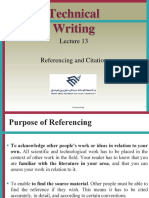 Lecture 13 - Technical Writing - Referencing and Citation