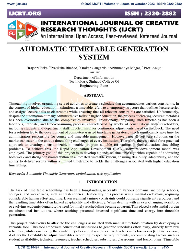 AI Timetable Generator for NEP 2020 | PDF | Usability | Login