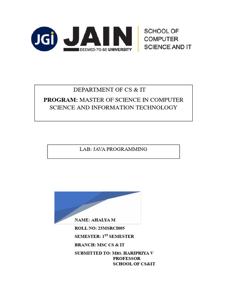 Java Lab Programs PDF