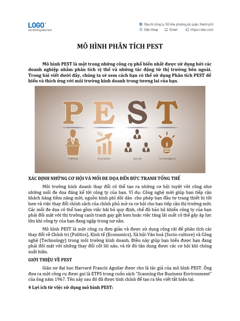 Mô Hình Phân Tích PEST | PDF