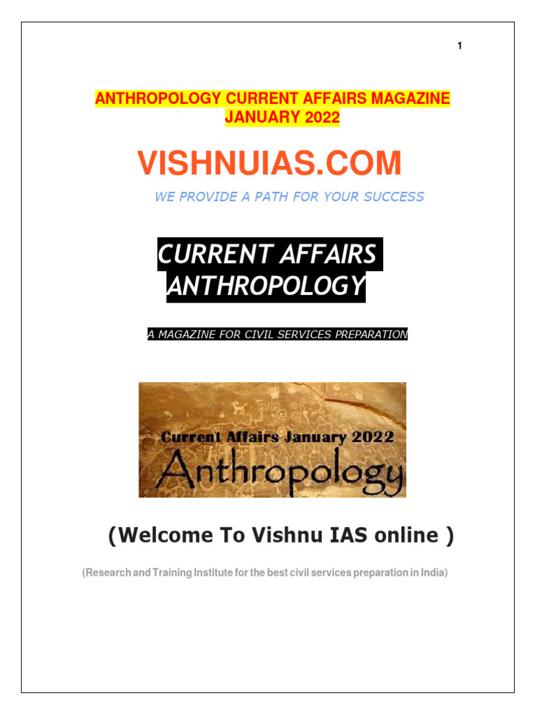 Anthropology Current Affairs Magazine January 2022. | PDF | Adipose ...