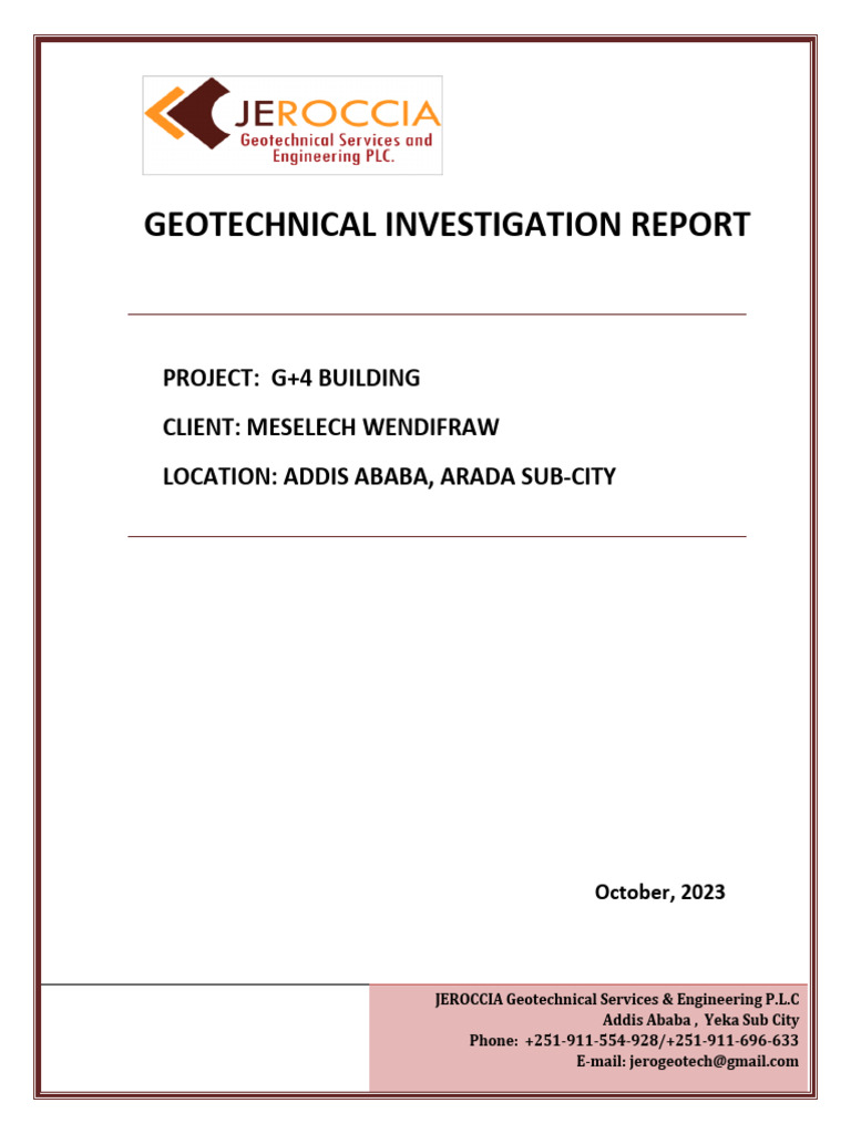 Geotechnical Report for G+4 Building | PDF | Geotechnical Engineering ...