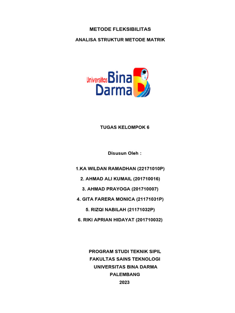 TUGAS - KELOMPOK - 6 - Analisa Struktur Metode Matrix | PDF