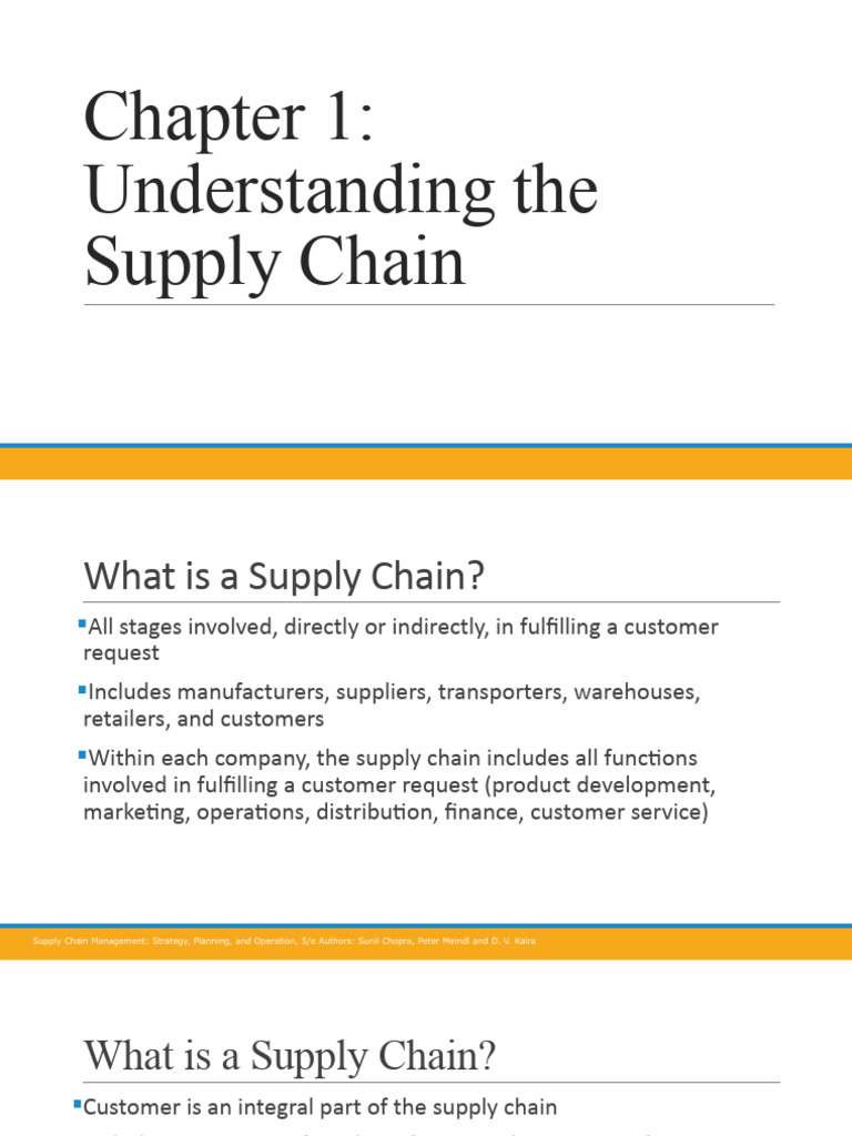 Chapter 1 - Understanding The Supply Chain | PDF | Supply Chain ...