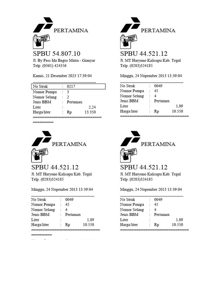 Nota SPBU 21 PDF