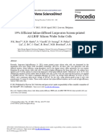 19% Efficient Inline-Diffused Large-Area Screen-Printed Al-LBSF Silicon Wafer Solar Cells