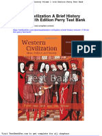 Western Civilization a Brief History Volume i 11th Edition Perry Test Bank