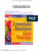 Williams Essentials of Nutrition and Diet Therapy 10th Edition Roth Test Bank